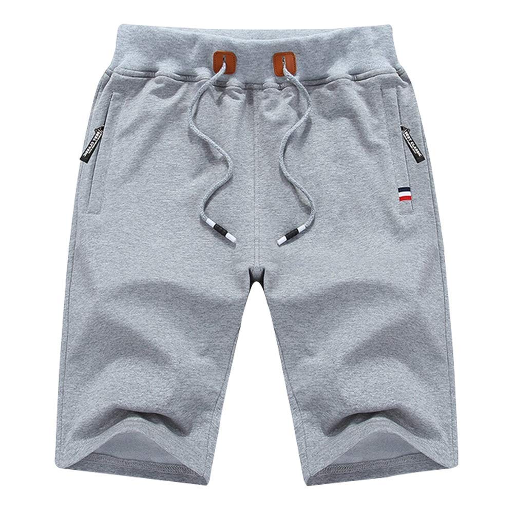 【送料無料】メンズ ハーフパンツ 5分丈 短パン 男 ズボン ショートパンツ 半ズボン スポーツ カジュアル ファッション 夏 無地 調整紐 通気性 大きいサイズ M-5XL 色：グレー、サイズ：L