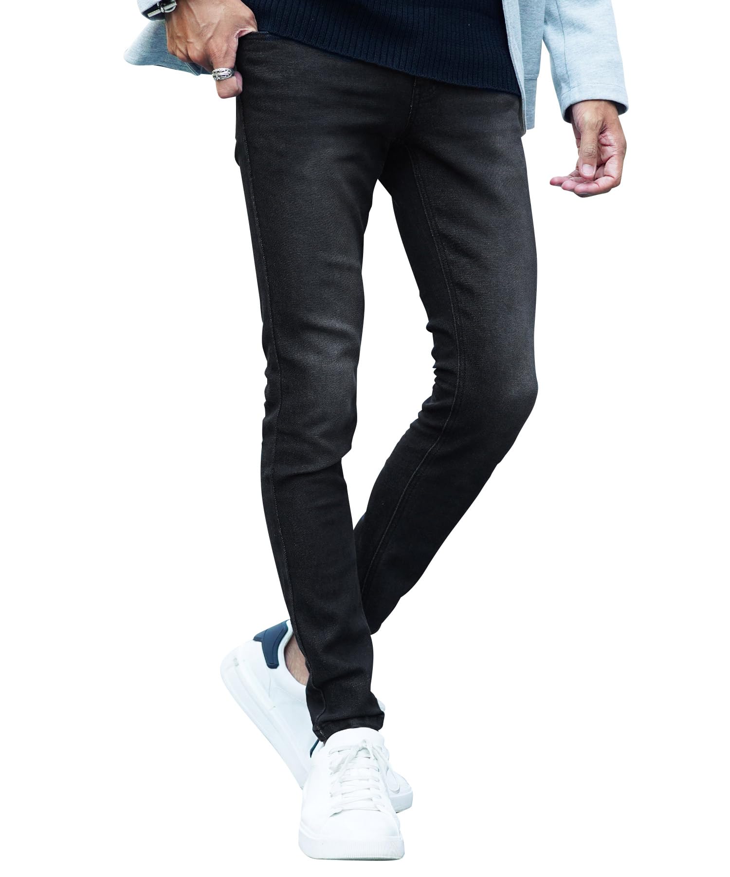 【送料無料】[JIGGYS SHOP] ジギーズショップ テーパード スキニー デニムパンツ｜ストレッチ 伸縮性 ..