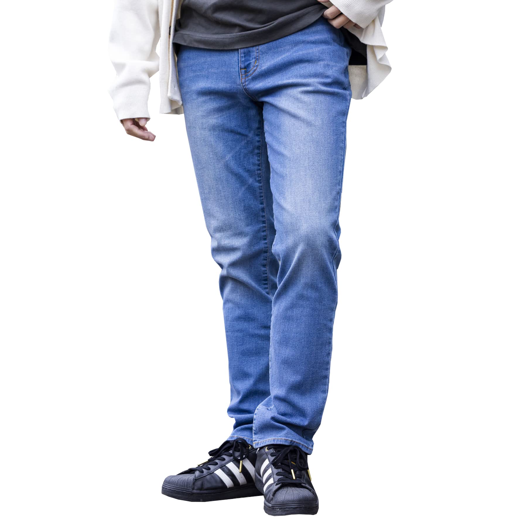 【送料無料】[Been Blue] 日本企画 ジーンズ メンズ ストレッチ 大きいサイズ スリム スキニー ストレート ゆったり 岡山県倉敷市 色：ライトブルー、サイズ：M