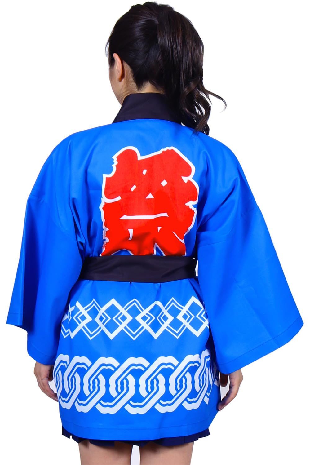 【送料無料】[スペースホビー] 色を選べる はっぴ 法被 祭 腰ひも付き 男女兼用 つなぎ柄 イベント 行..