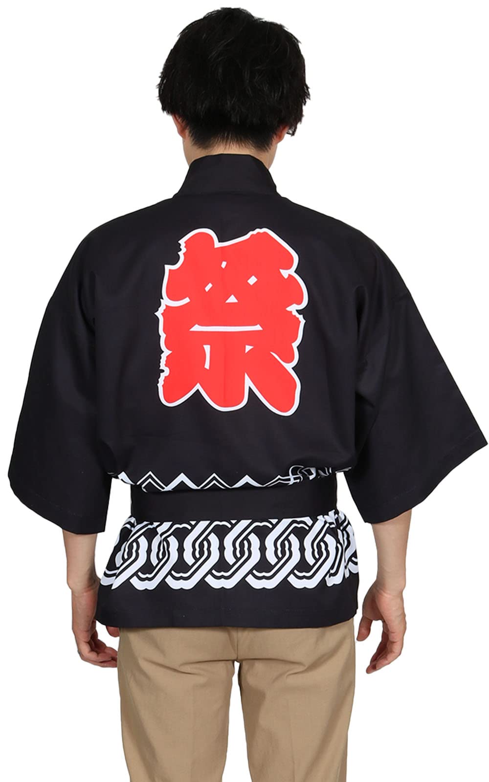 【送料無料】[スペースホビー] 色を選べる はっぴ 法被 祭 腰ひも付き 男女兼用 つなぎ柄 イベント 行..