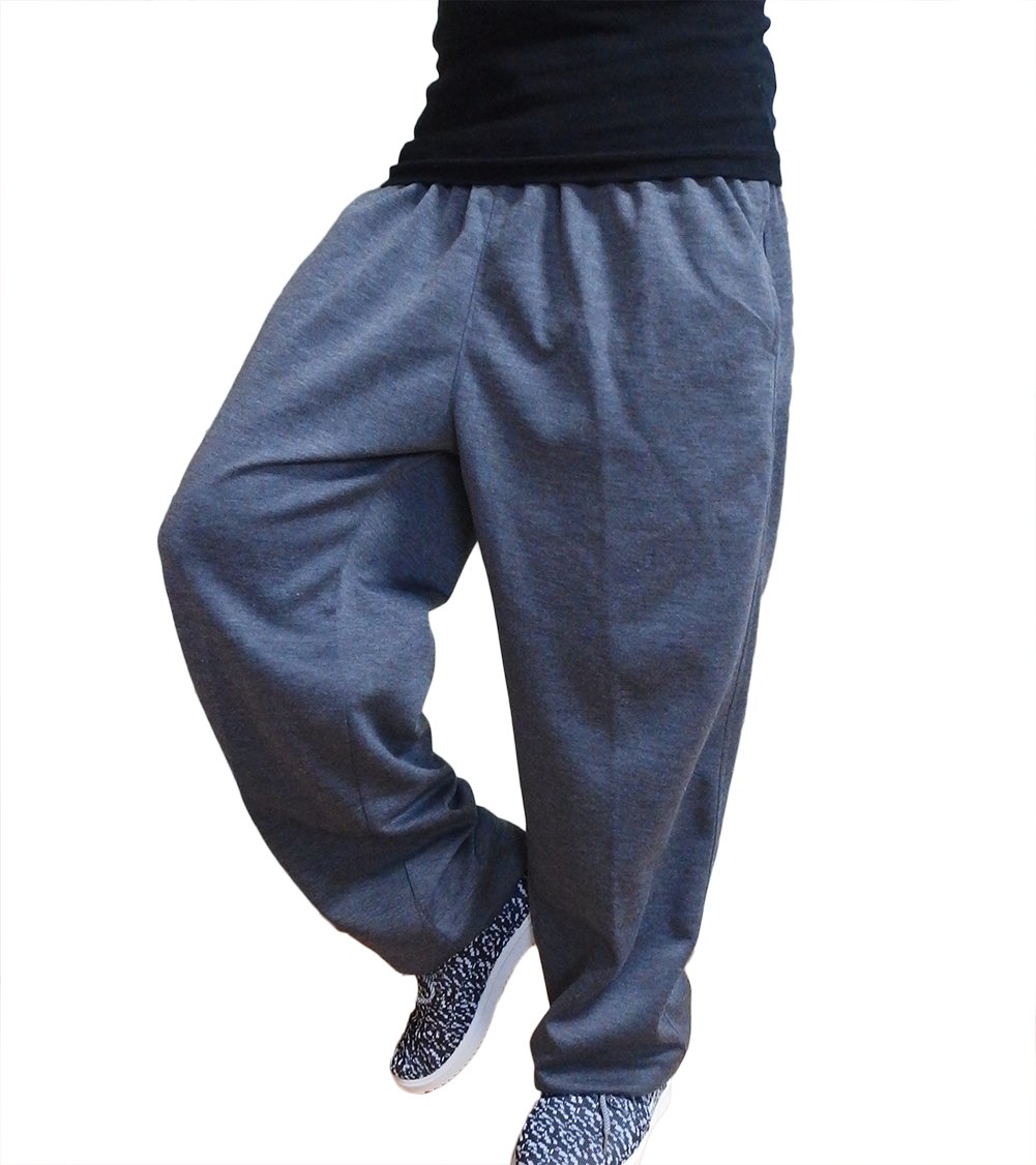 【送料無料】[シルバー スタイル] スウェットパンツ メンズ ゆったり ダンス トレーニング 裾リブ パンツ 色：グレー、サイズ：3L