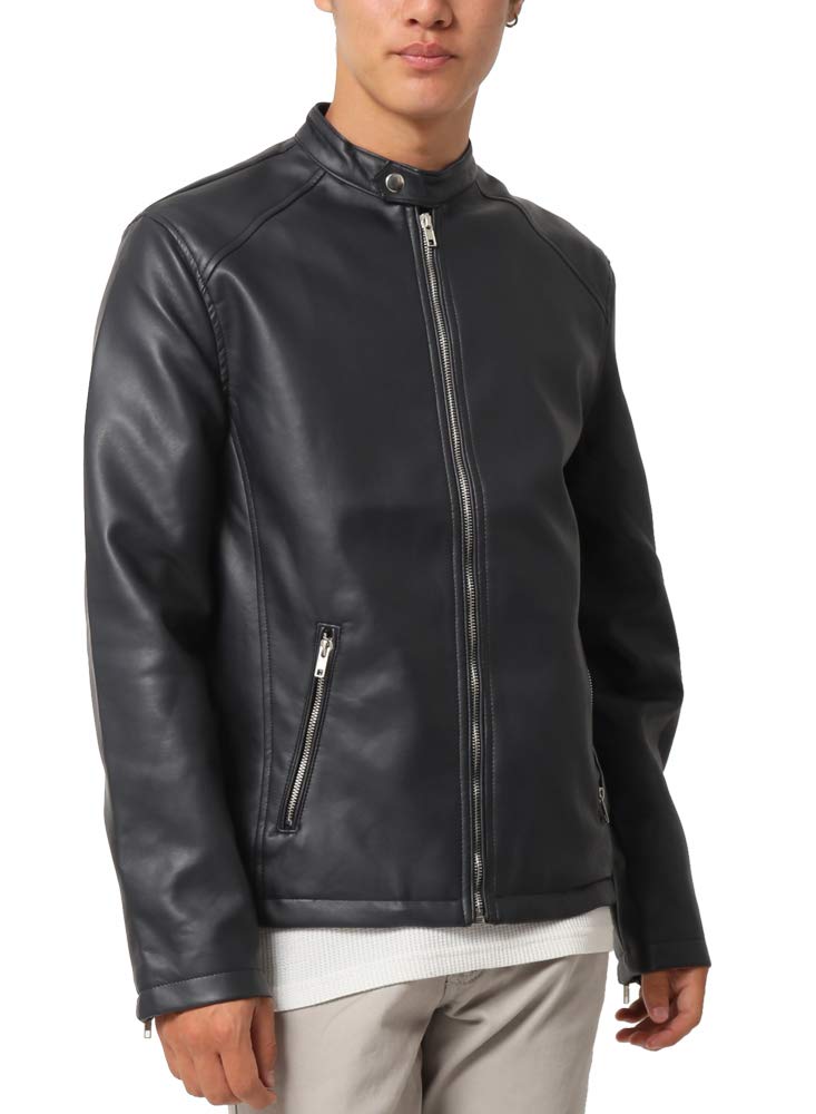 【送料無料】[アーケード] メンズ ライダースジャケット PUレザー レザージャケット ジャケット 革ジャン 色：ブラック(シングル)、サイズ：LL