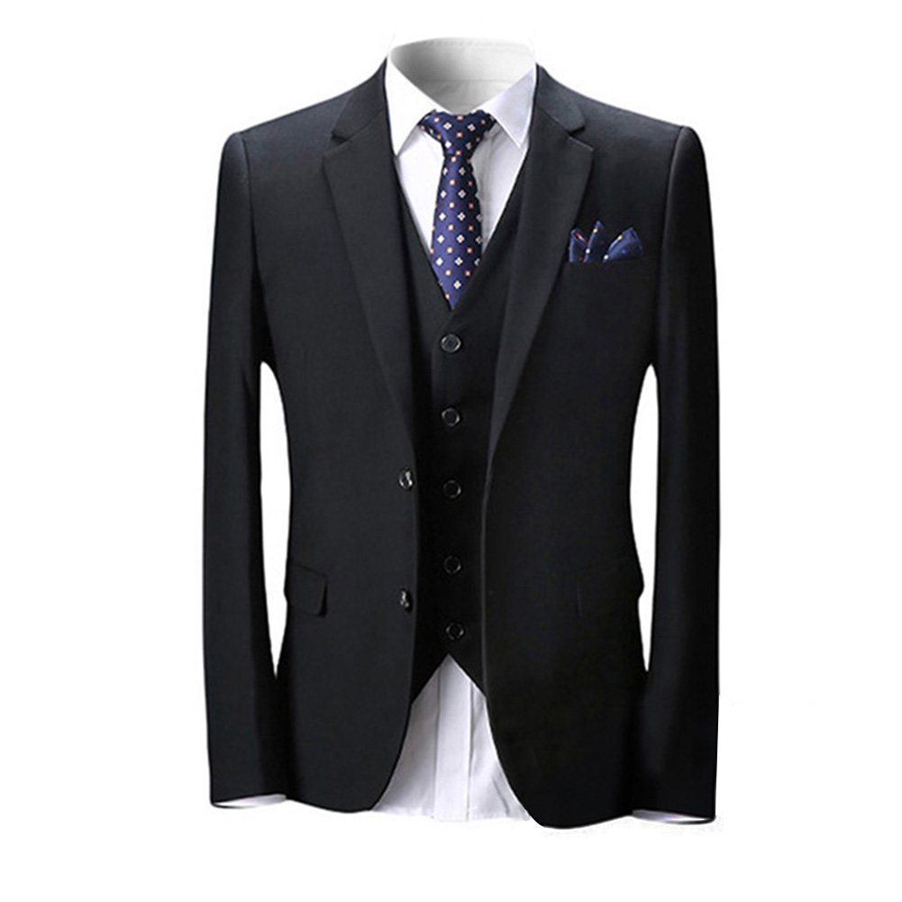 【送料無料】[Wolfmen] スーツ スリーピース メンズ 2つボタン スリム 防シワ ジレベスト ビジネス カ..