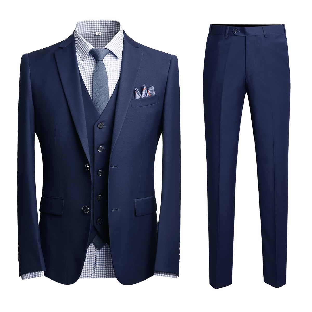 【送料無料】[Wolfmen] スーツ スリーピース メンズ 2つボタン スリム 防シワ ジレベスト ビジネス カ..