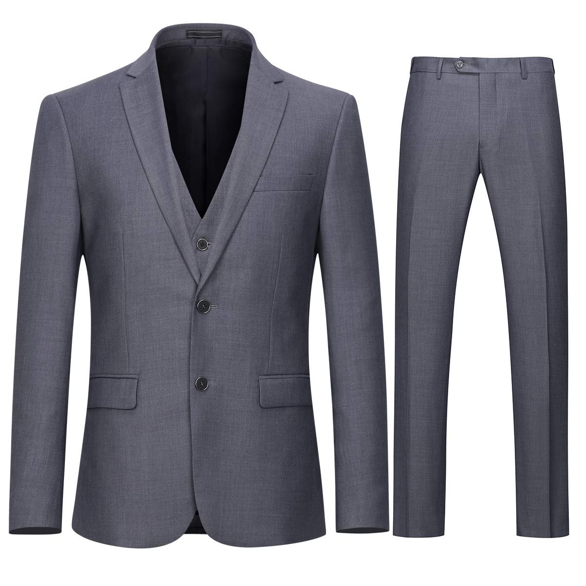 【送料無料】[Wolfmen] スーツ スリーピース メンズ 2つボタン スリム 防シワ ジレベスト ビジネス カ..