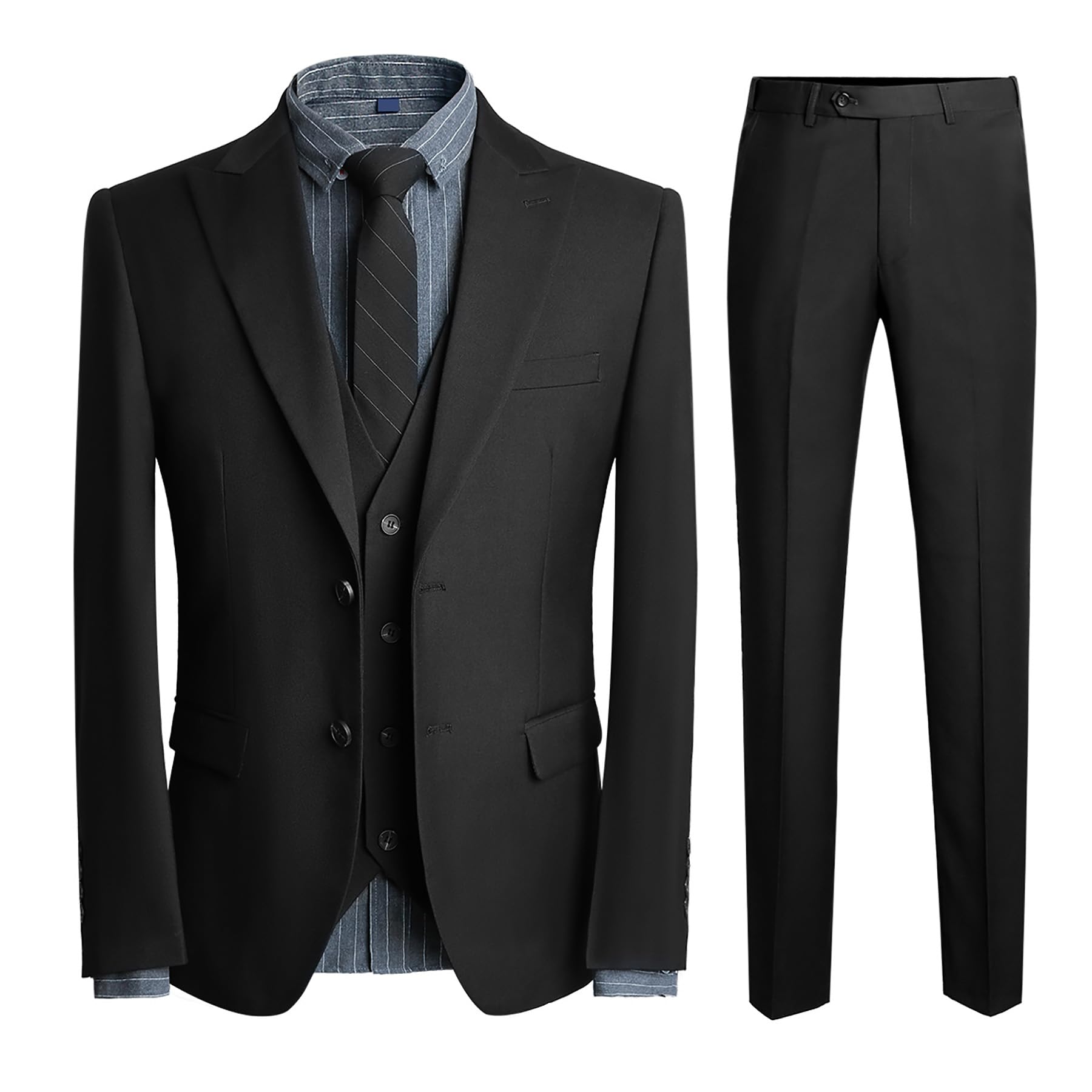 【送料無料】[YFFUSHI] スーツ メンズ ビジネス スリーピース 大きいサイズ 2つボタン 無地 S-4XL 大き..