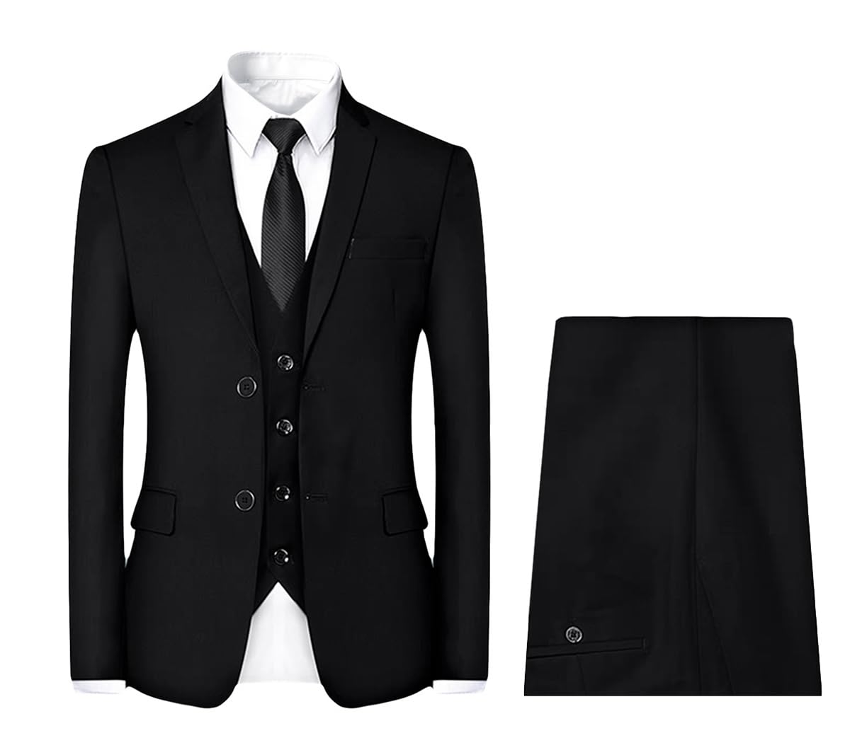 【送料無料】[YFFUSHI] スーツ メンズ 3点セット ジャケット スラックス ベストチェック 大きいサイズ ..