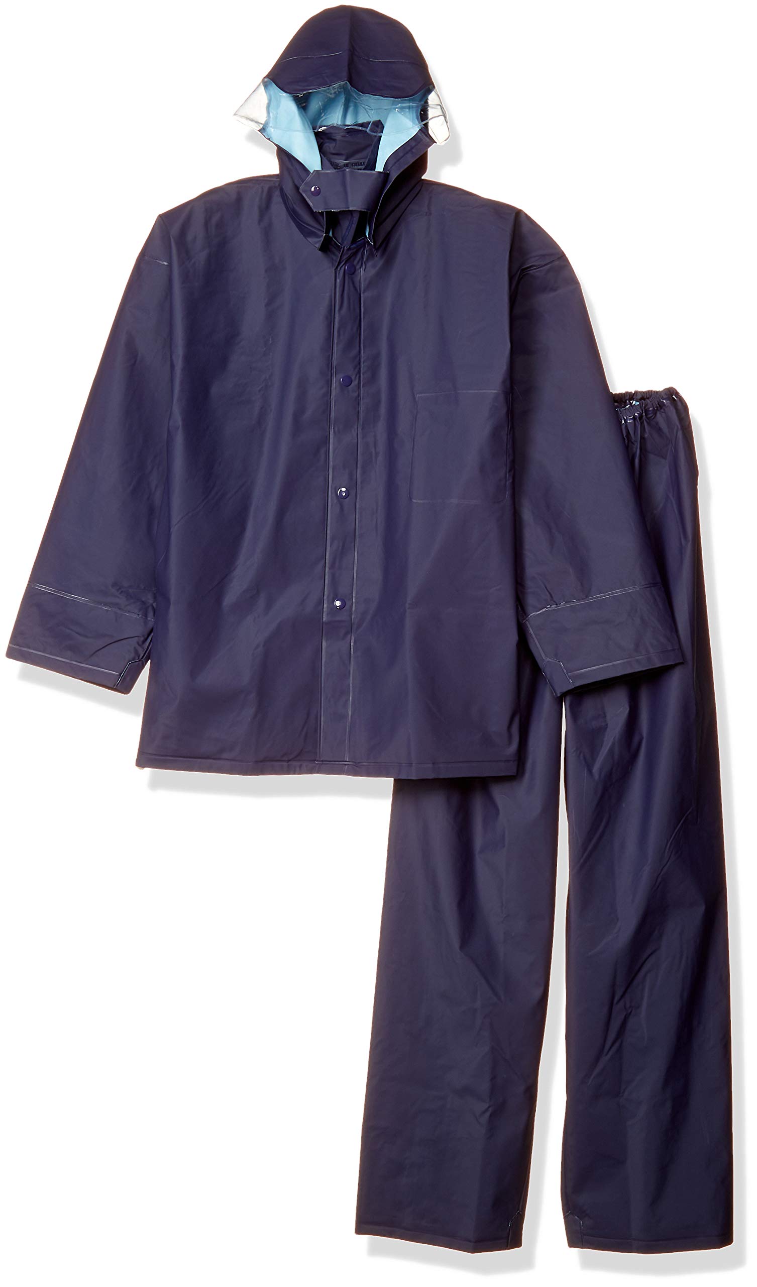 【送料無料】[カジメイク] 丈夫な糸入りレインスーツ 483 色：ネイビー、サイズ：L