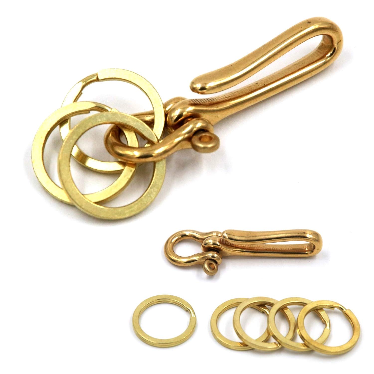 【送料無料】[XPデザイン] 真鍮 ブラス ツリバリ フック ベルトループ 吊り下げ ホルダー キーリング ..