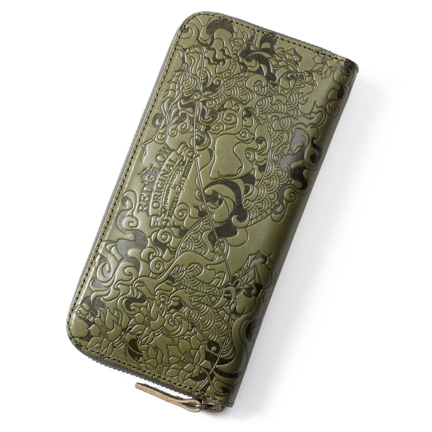 【送料無料】[レッドグロウ] 長財布 メンズ 財布 日本製 栃木レザー 本革 ラウンドファスナー 和柄 RG-..