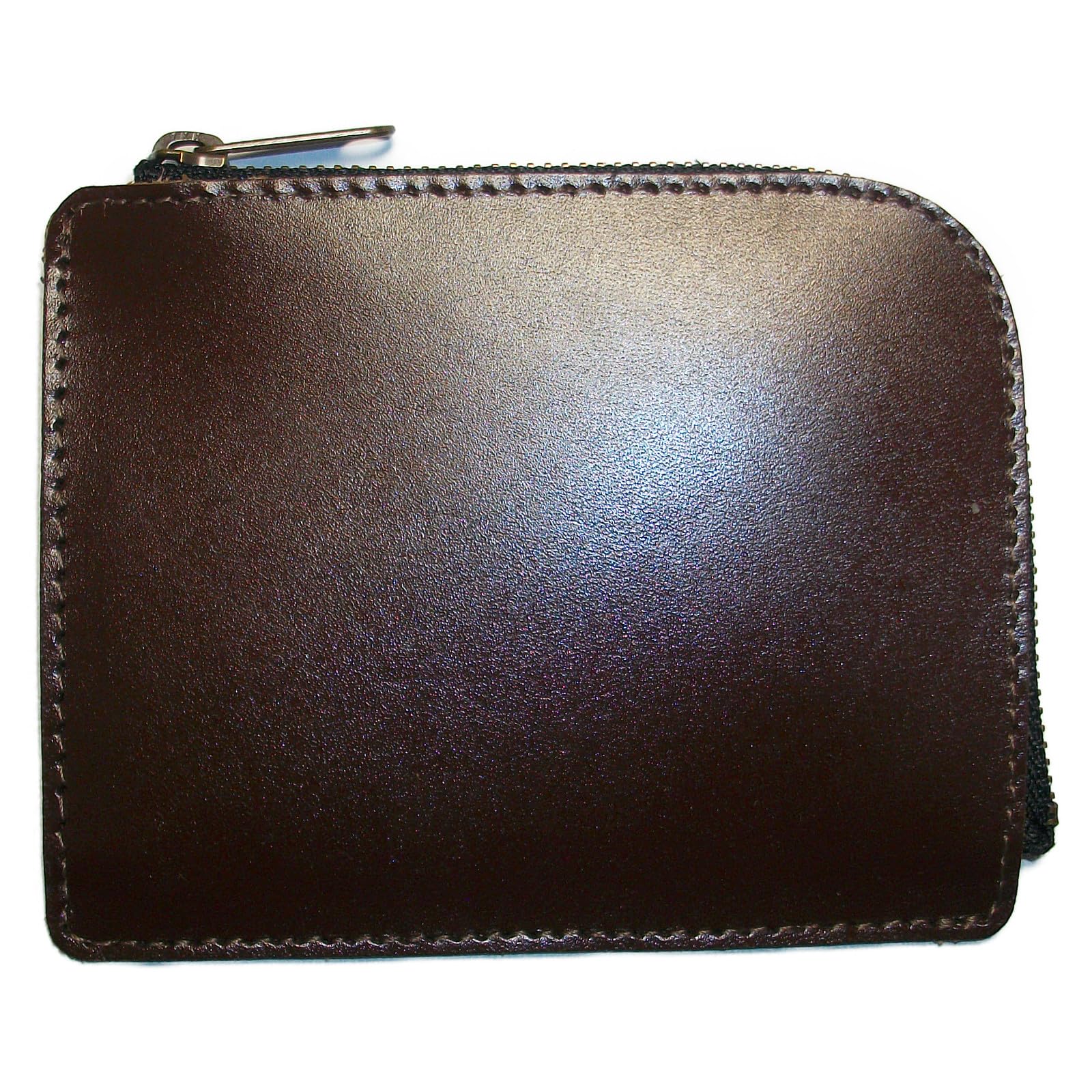 【送料無料】[革工房サトウ] 薄い財布 L字ファスナー 本革 レザー ミニ コンパクト 小さい 二つ折り コインケース 小銭入れ メンズ レディース 日本製 色：チョコ