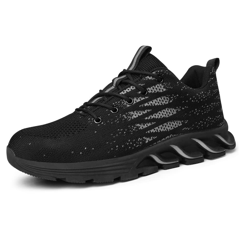 【送料無料】[PAFHL] 安全靴 メンズ レディース あんぜんぐつ 鋼先芯 釘踏み抜き防止 あんぜん靴 作業靴 耐滑 通気性 つま先保護 工事現場 ワークシューズ セーフティーシューズ 耐摩耗 色：グレー、サイズ：26 cm