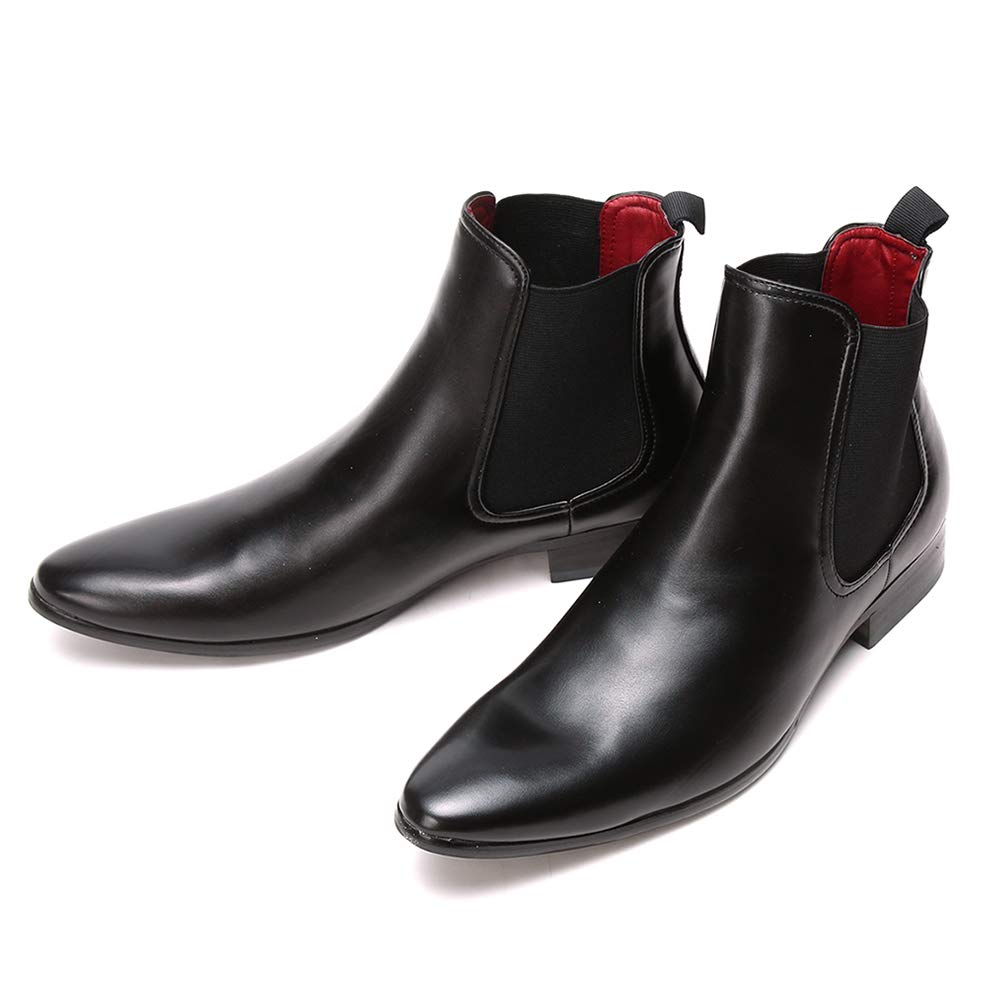 【送料無料】[CLOUD 9 クラウド・ナイン] シークレットシューズ サイドゴアブーツ メンズ 7cm ビジネス 紳士靴 背が高くなる 色：ブラック、サイズ：27 cm