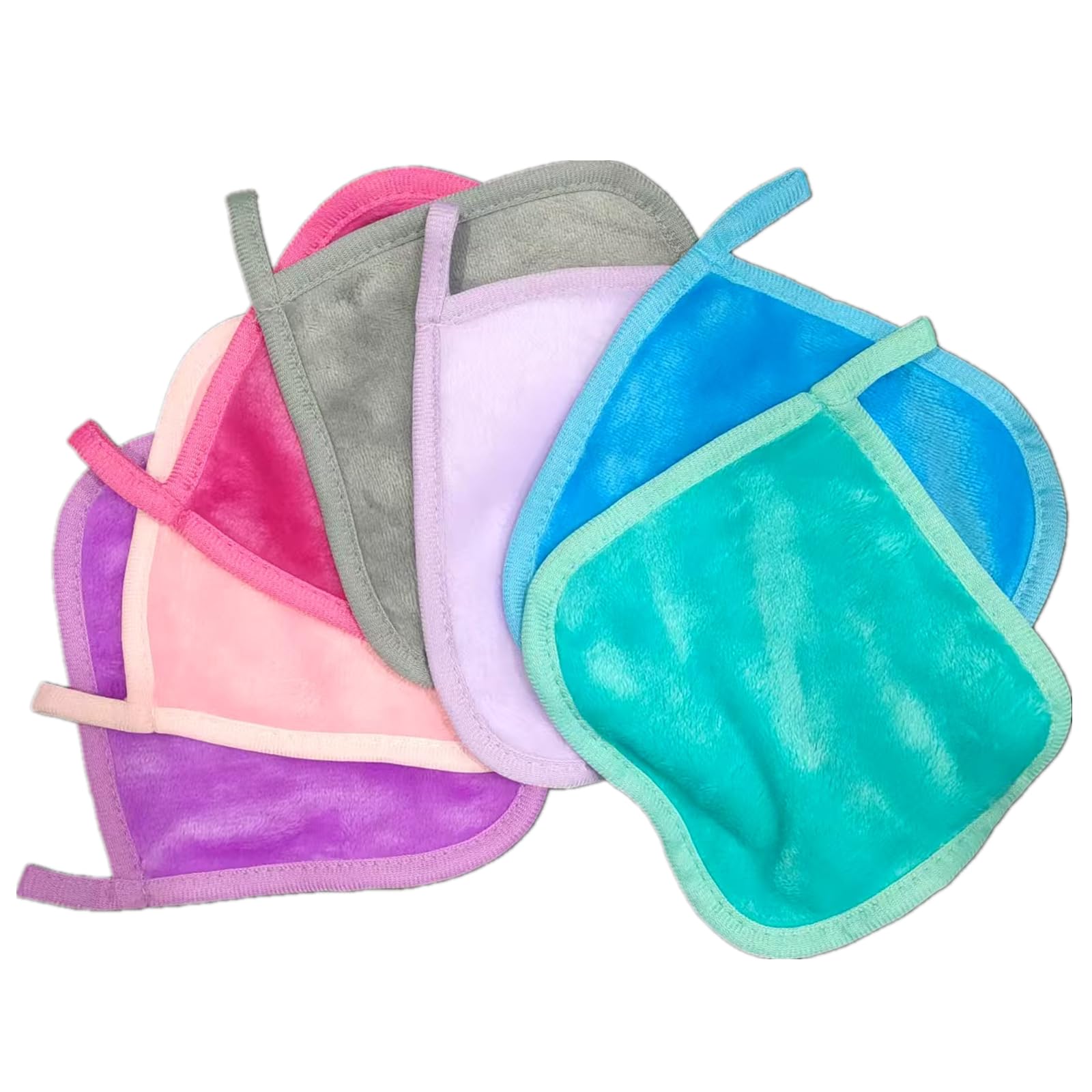 【送料無料】7色セット カラフルな洗顔タオルセット 超極細繊維メイク 落としタオルセット 15×15cm 7枚..