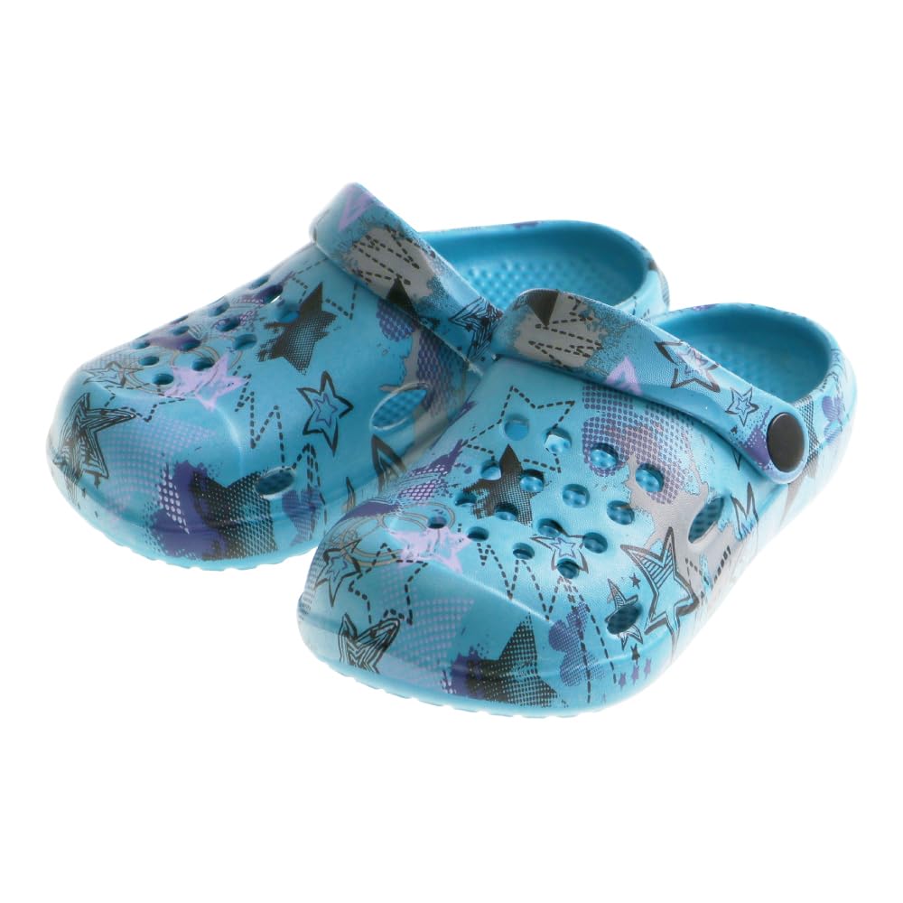 【送料無料】[FASPROJECT] 2way クロッグ サンダル (キッズ) 男の子 女の子 ボーイズ ガールズ 子ども ジュニア 軽量 防水 eva サボサンダル 前とじ つっかけ SY-21195 21196 色：【男の子】ブルー、サイズ：18 cm