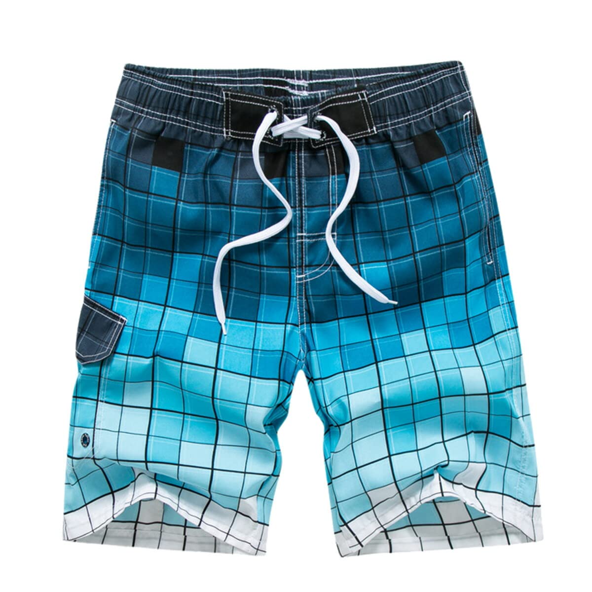 【送料無料】[Karly Shop] 水着 メンズ サーフパンツ ハーフ 大きいサイズ 水陸両用 メッシュインナー付 ひざ丈 オシャレ 海パン M-7L mm1805 色：ブルー、サイズ：4L