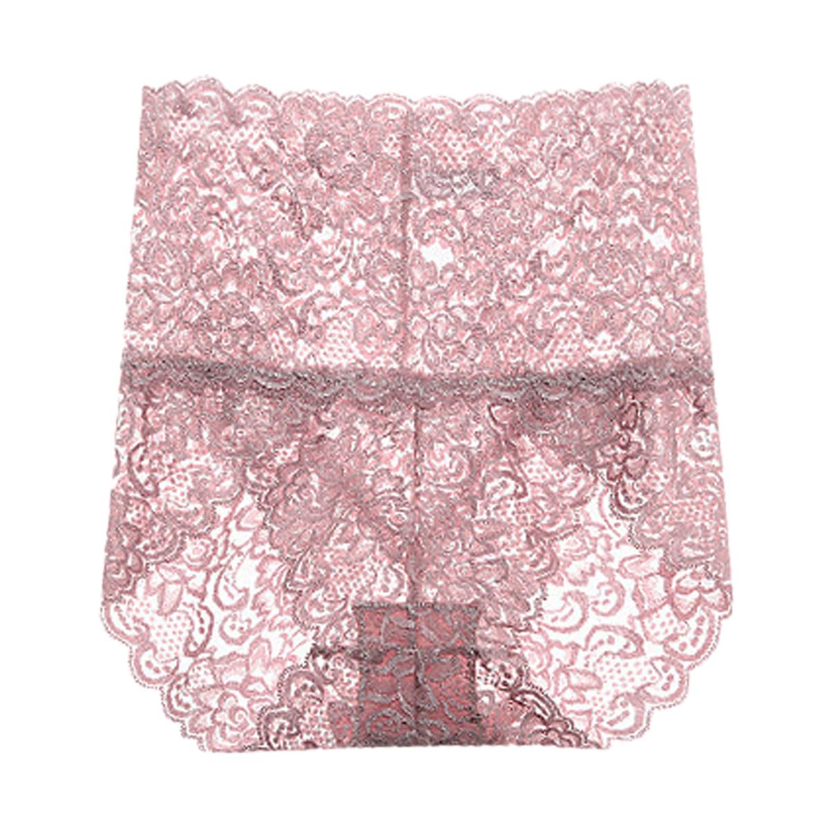 【送料無料】[Karly Shop] ハイウエスト 総レースショーツ レディース ひびきにくい すっぽり 深ばき セクシー 涼しい 大きいサイズ wf1107 色：ピンク、サイズ：4L