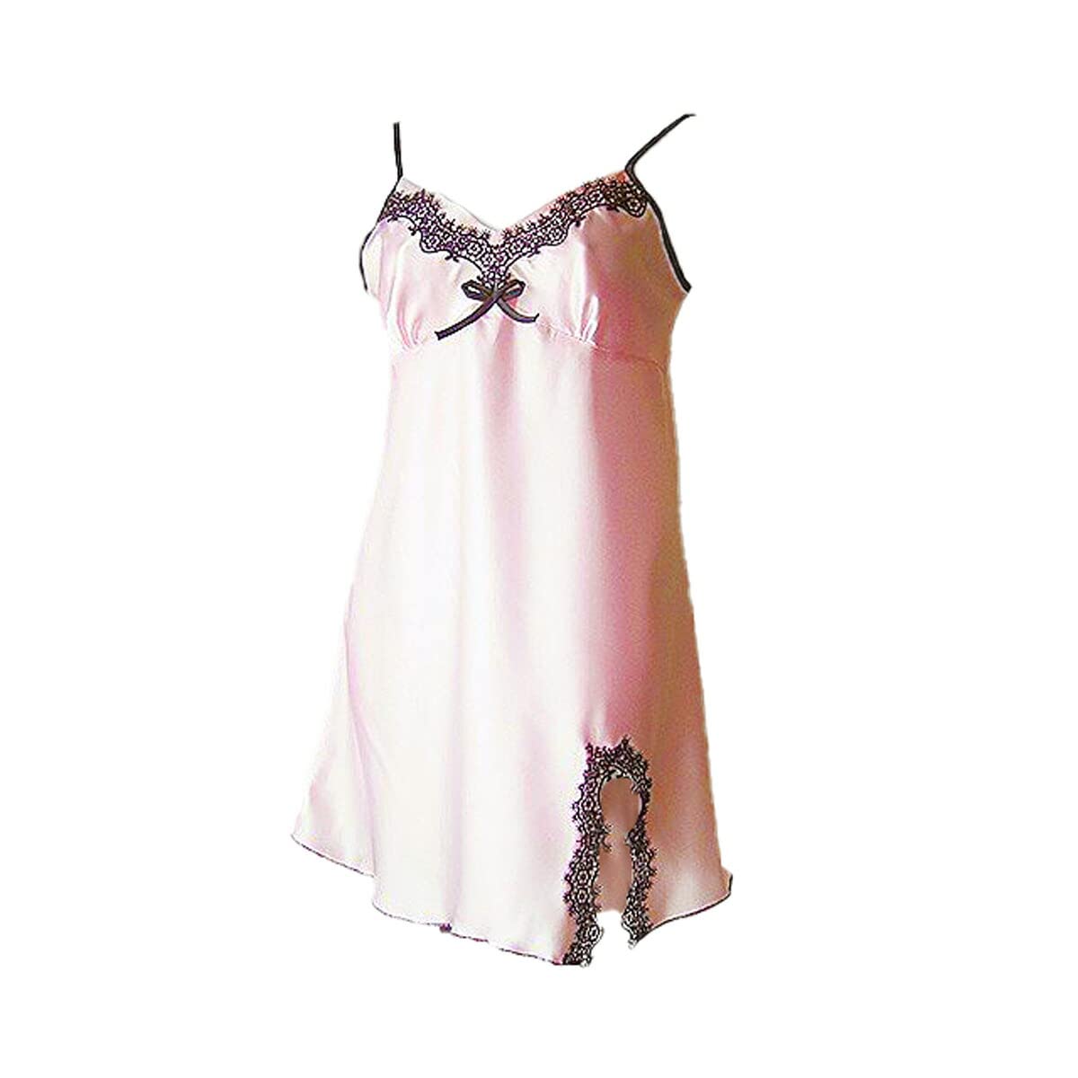 【送料無料】[Karly　Shop] スリップ ランジェリー ベビードール ペチコート セクシー ひざ上丈 サテン..