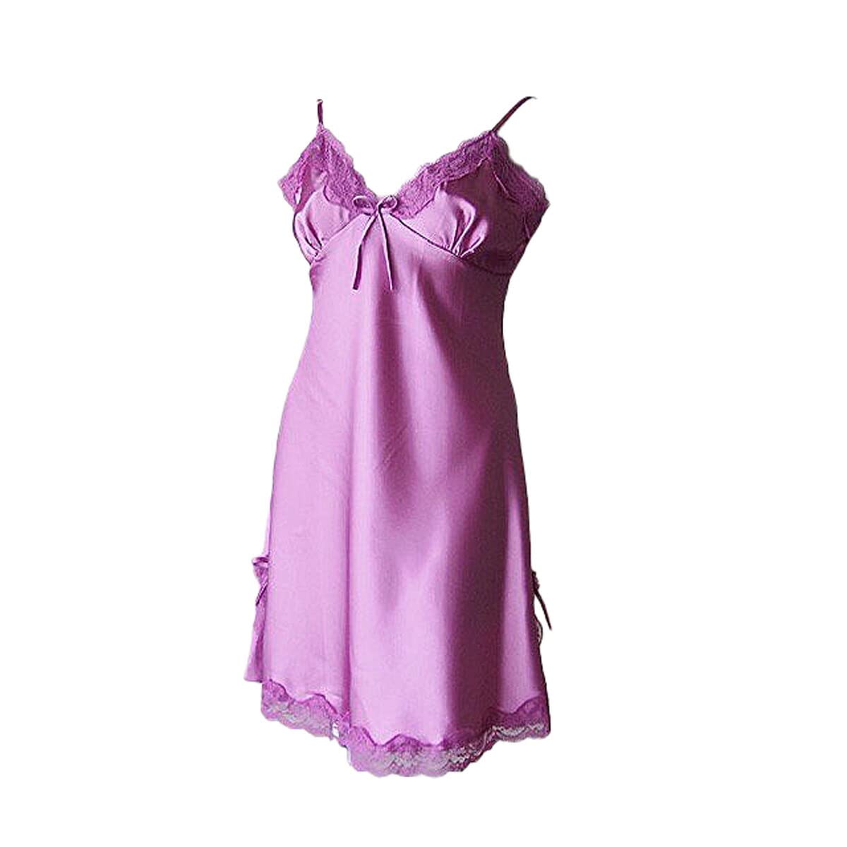 【送料無料】[Karly　Shop] スリップ ランジェリー ベビードール ペチコート セクシー ひざ上丈 サテン..