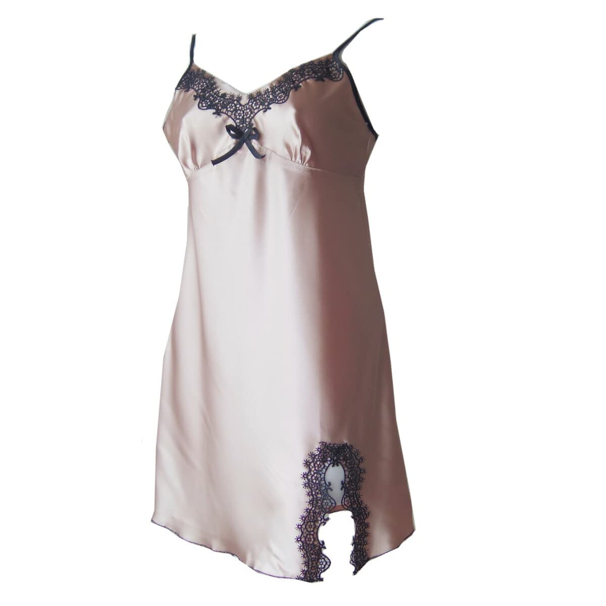 【送料無料】[Karly　Shop] スリップ ランジェリー ベビードール ペチコート セクシー ひざ上丈 サテン..