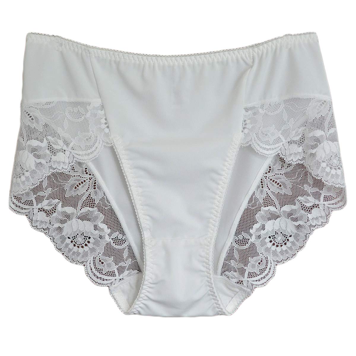 【送料無料】[Karly Shop] ショーツ スタンダード レディース すっぽり ストレッチ レース 大きいサイズ ツルツル さらさら エレガント s704 色：ホワイト、サイズ：XL