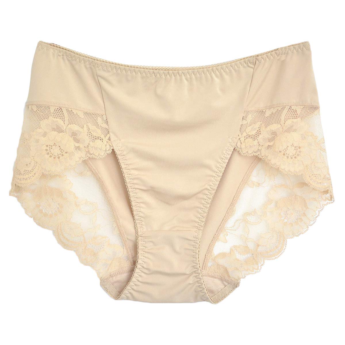 【送料無料】[Karly Shop] ショーツ スタンダード レディース すっぽり ストレッチ レース 大きいサイズ ツルツル さらさら エレガント s704 色：ベージュ、サイズ：4L