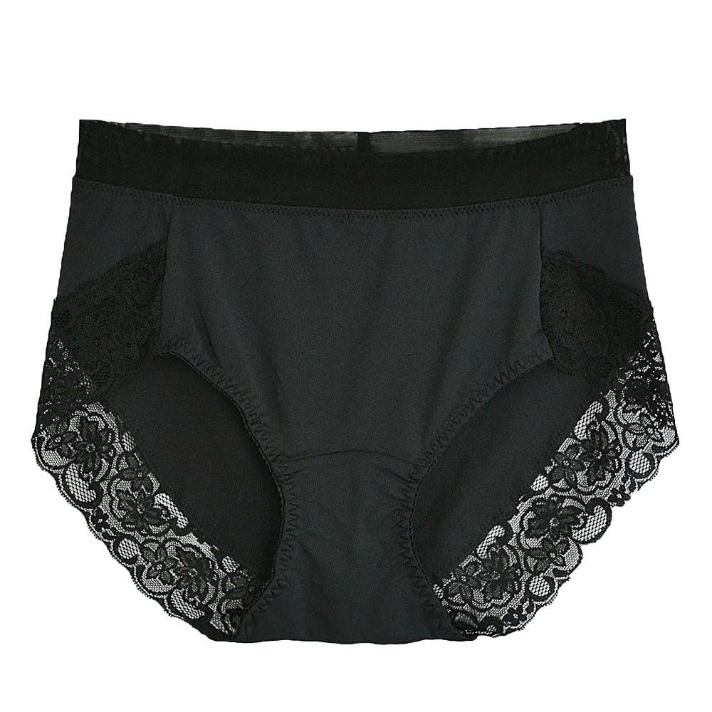 【送料無料】[Karly Shop] ショーツ すっぽり レディース ストレッチ 大きいサイズ くい込まない 痛くない レース 響かない シンプル 快適 伸びる s331 色：ブラック、サイズ：4L