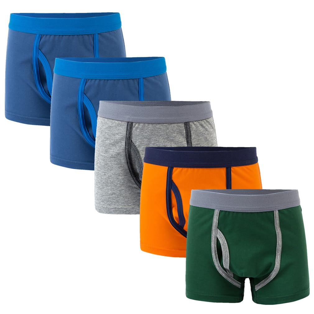 【送料無料】[kalavika] ボクサーパンツ 前開き ブリーフ 男の子 5枚セット 100〜140cm 無地 ボクサー..