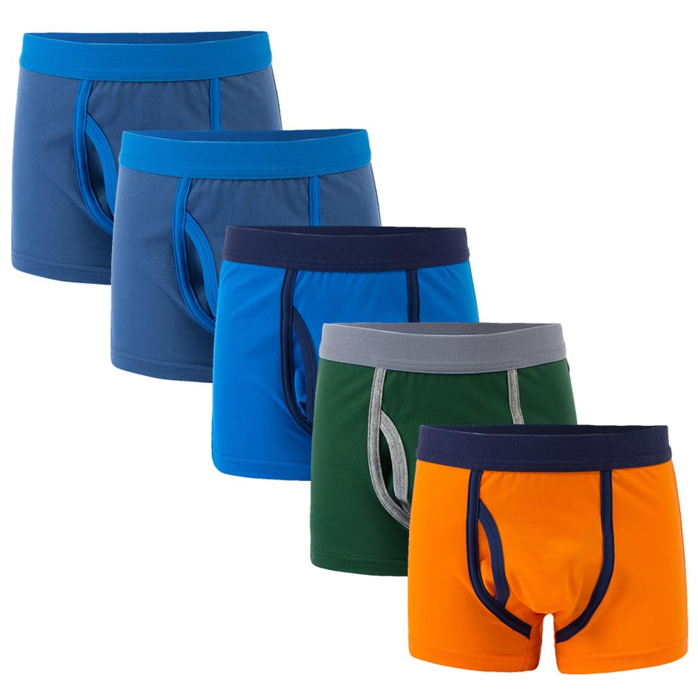 【送料無料】[kalavika] ボクサーパンツ 前開き ブリーフ 男の子 5枚セット 100〜140cm 無地 ボクサー..