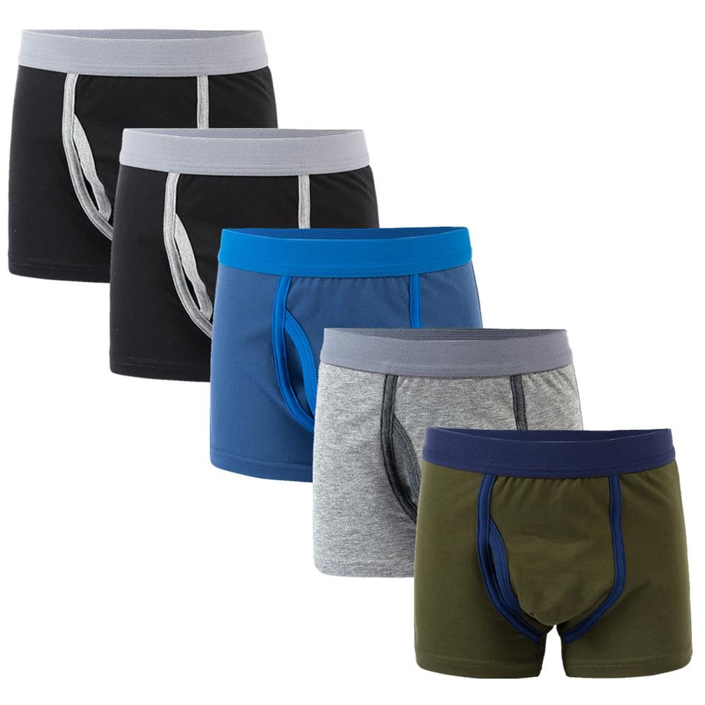 【送料無料】[kalavika] ボクサーパンツ 前開き ブリーフ 男の子 5枚セット 100〜140cm 無地 ボクサー..