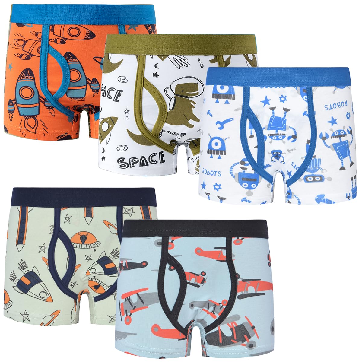 【送料無料】[kalavika] ボクサーパンツ 前開き ブリーフ 男の子 5枚セット 100〜140cm ボクサーブリー..