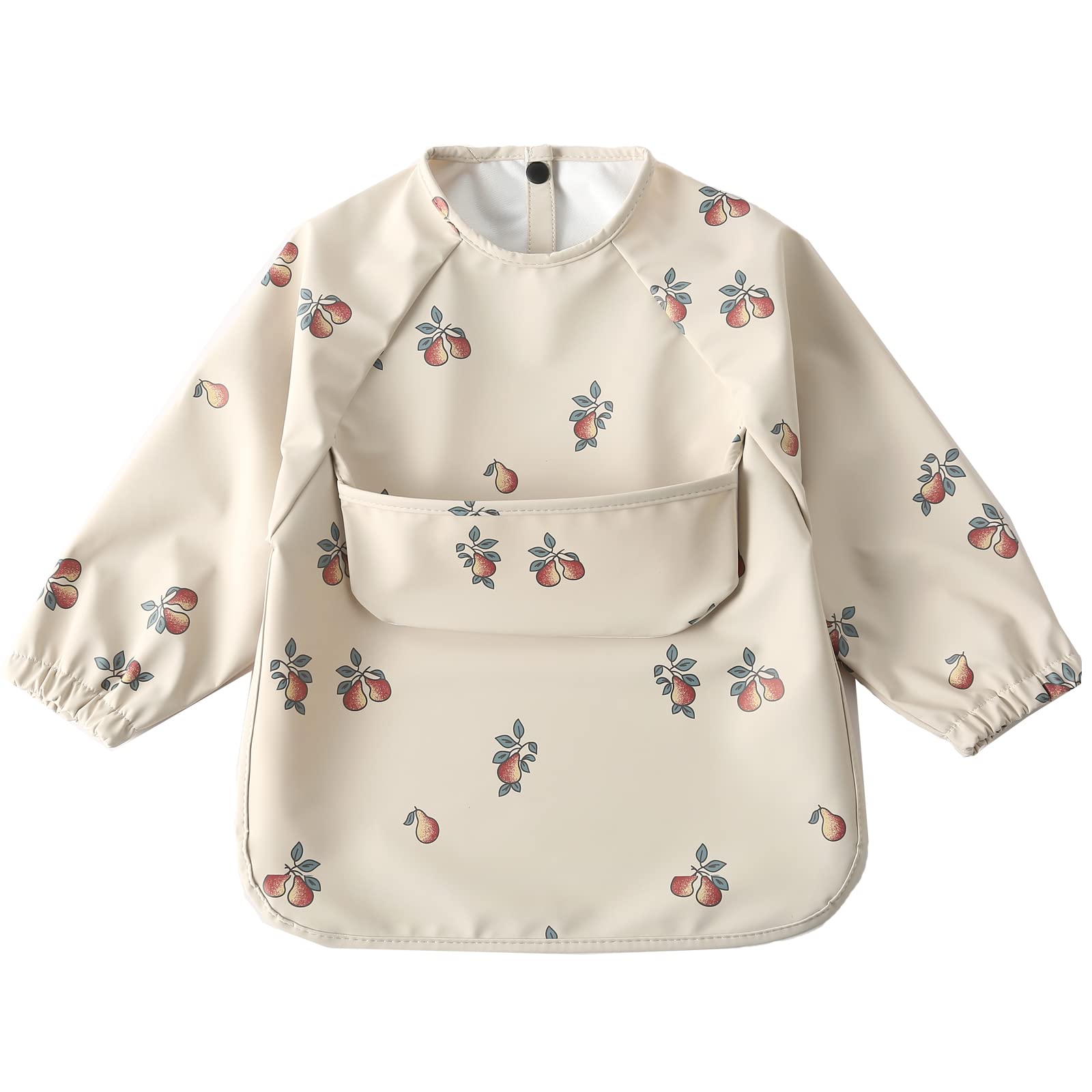 楽天ハローディア楽天市場店【送料無料】[kalavika] お食事エプロン ベビー 長袖 食事スタイ 袖付き 離乳食 エプロン 赤ちゃん 食事用エプロン 防水 スモック 子供 キッズ 女の子 男の子 0歳 1歳 2歳 3歳 4歳 5歳 保育園 入園準備 出産祝い 色：ペア、サイズ：L