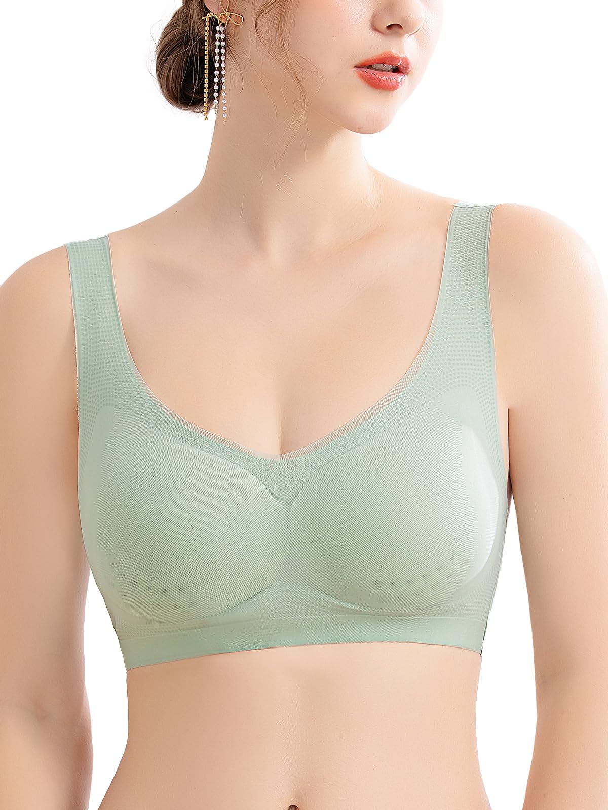 【送料無料】[JANJAM]大きいサイズ レディース ブラジャー 下着 スポーツブラ メッシュ生地 パッド付き..