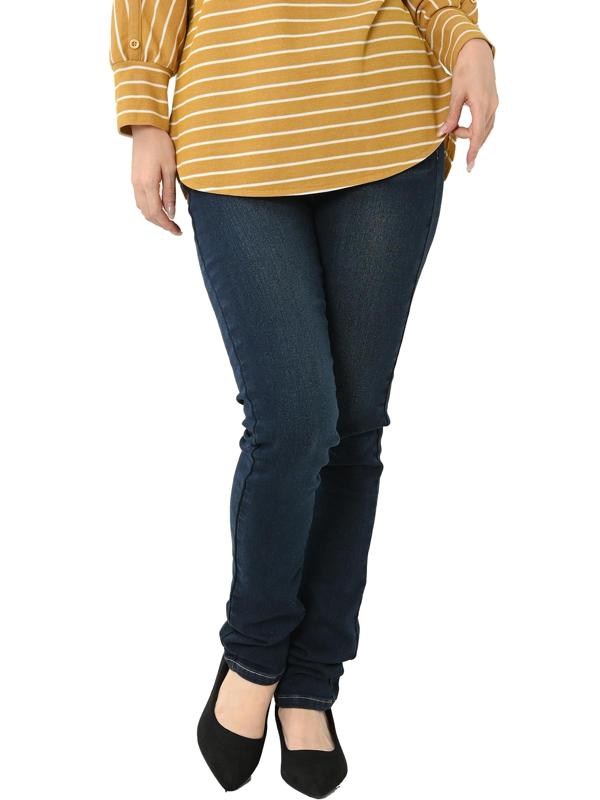 【送料無料】[JANJAM]美脚スキニーデニム 裏起毛パンツ 大きいサイズ レディース スキニーパンツ スト..