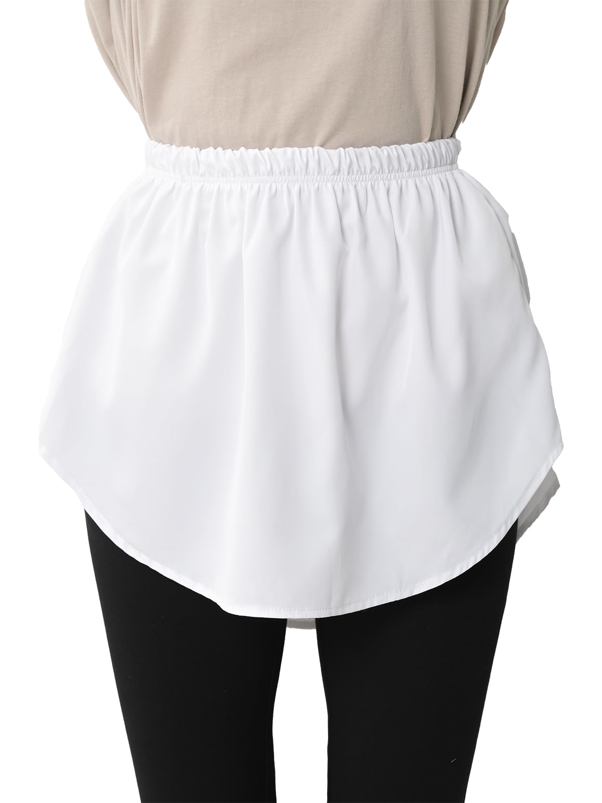 【送料無料】[JANJAM] 大きいサイズ レディース 付け裾 シャツ裾風 レイヤード ウエストゴム プラスワ..