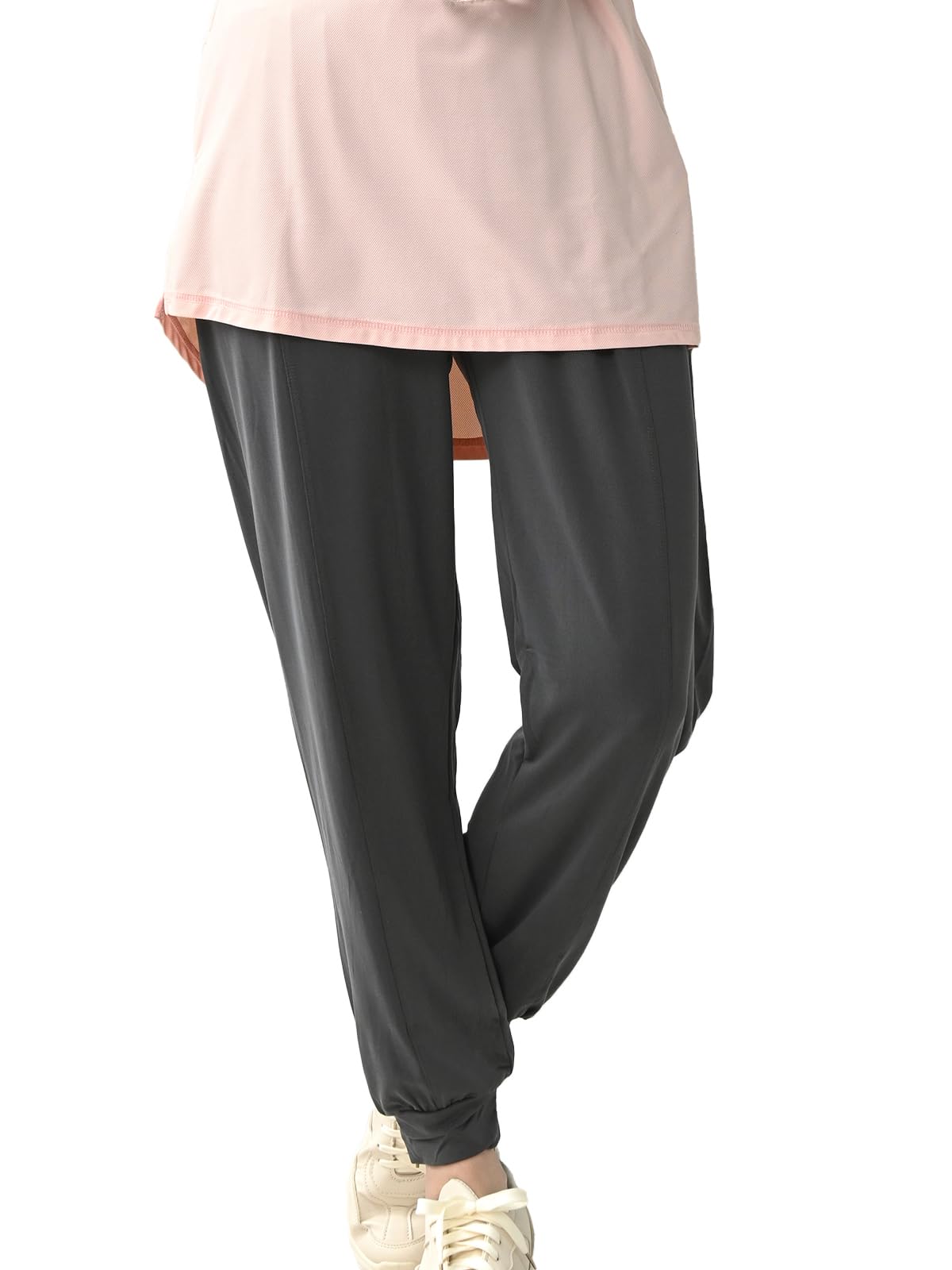 【送料無料】[JANJAM]大きいサイズ レディース ボトムス ジョガーパンツ 10分丈 ゆったり 無地 ヨガパンツ スポーツウェア ジム フィットネス 色：グレー、サイズ：4L