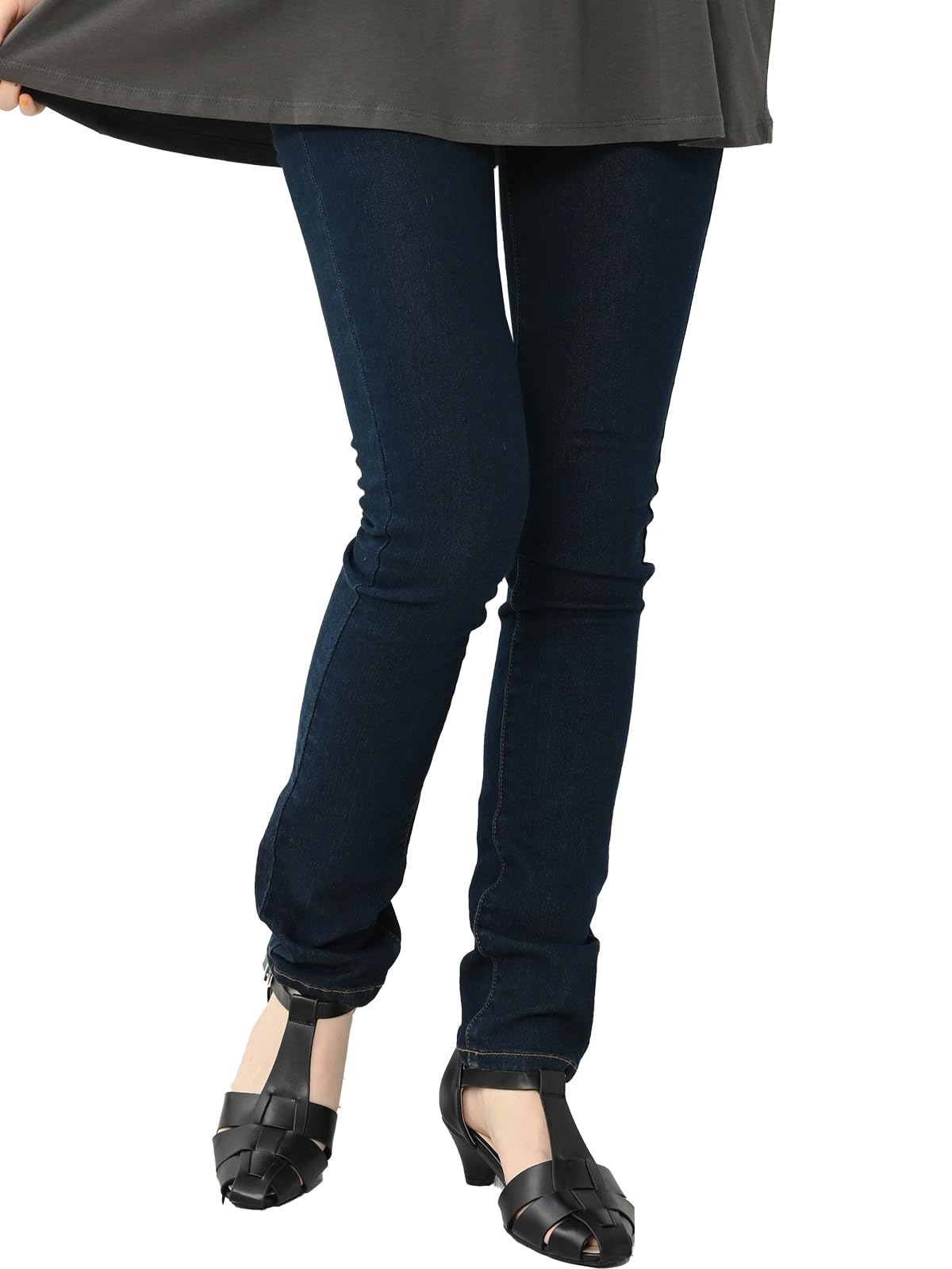 【送料無料】[CAL ABRONE] 大きいサイズ レディース ストレッチ パンツ デニム スキニー ロング丈 色：インディゴ、サイズ：4L