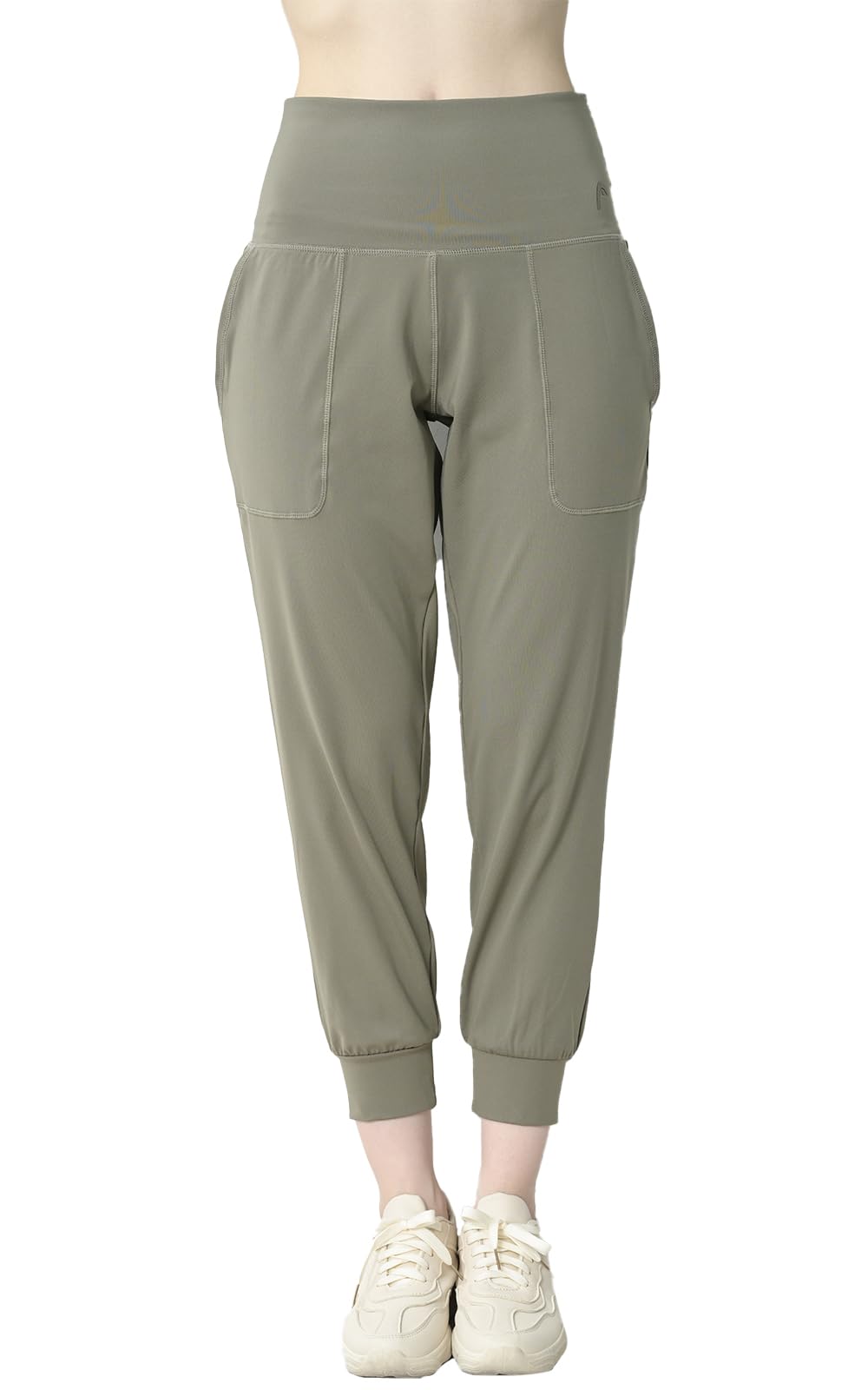 【送料無料】[JANJAM] 大きいサイズ レディース ジョガーパンツ ロング丈 UVカット ストレッチ ボトムス 色：カーキ、サイズ：4L