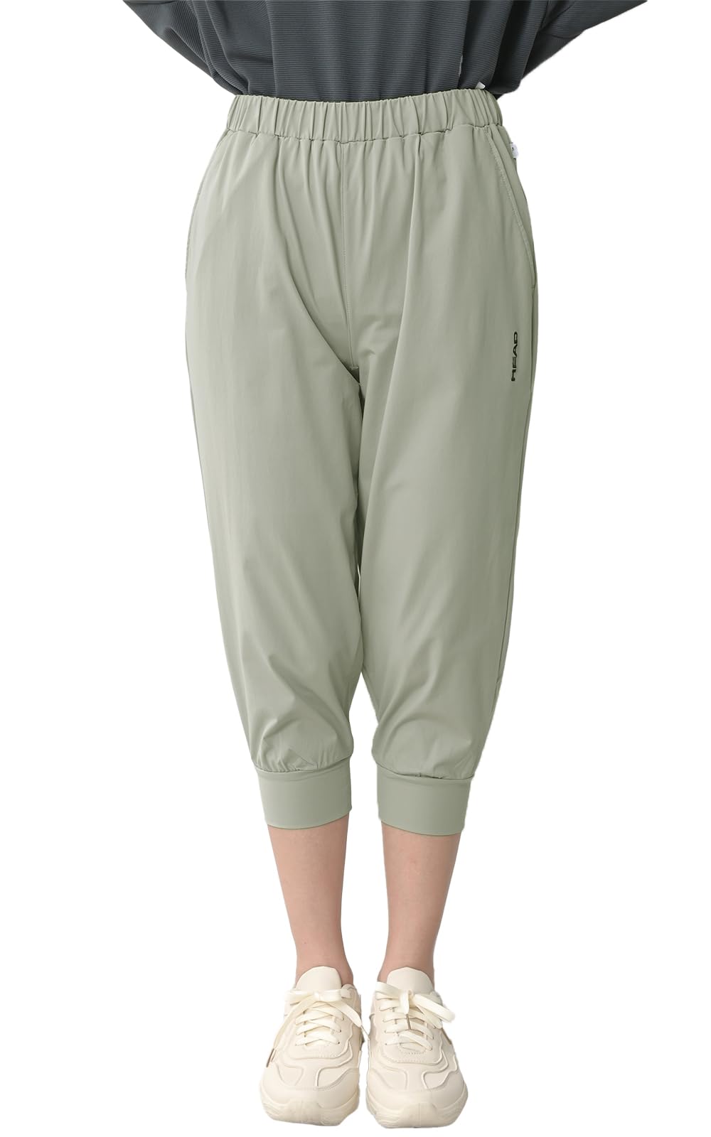 【送料無料】[JANJAM] 大きいサイズ レディース ジョガーパンツ クロップド丈 UVカット ストレッチ ボトムス 色：グレー、サイズ：3L