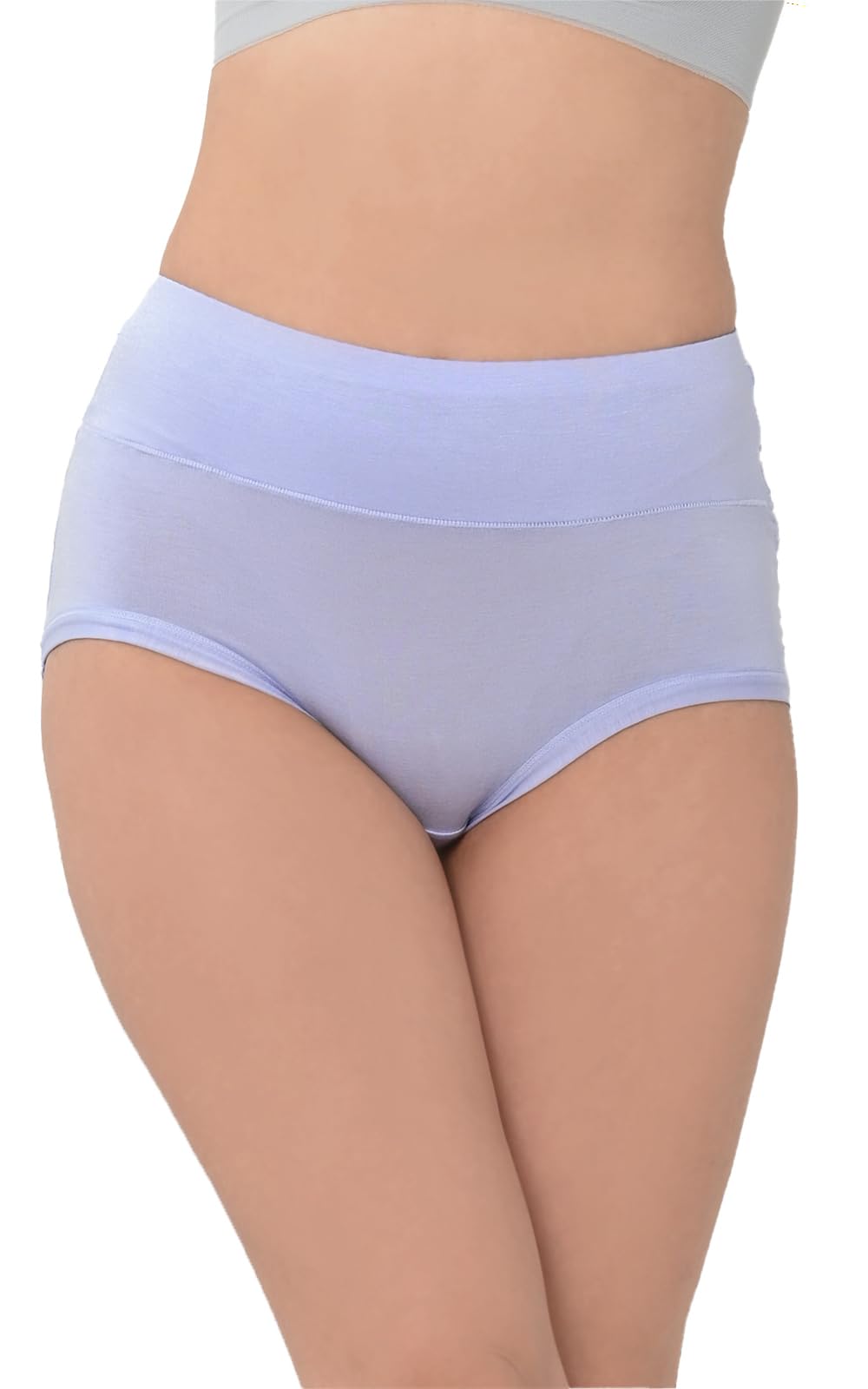 【送料無料】[JANJAM]大きいサイズ レディース ショーツ ハイウエスト 下着 股上深め 無地 ストレッチ カラバリ豊富 シンプルショーツ インナー 色：ブルー、サイズ：3L-5L