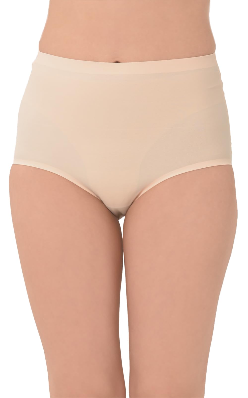 【送料無料】[JANJAM] 大きいサイズ レディース ショーツ 下着 シームレス ハイウエスト 選べる素材 カラバリ豊富 インナー 色：ベージュ【プレーン】、サイズ：4L