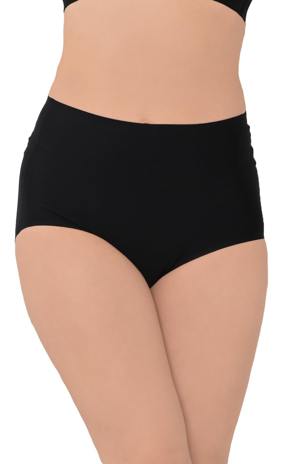 【送料無料】[JANJAM] 大きいサイズ レディース ショーツ 下着 シームレス ハイウエスト 選べる素材 カラバリ豊富 インナー 色：ブラック【プレーン】、サイズ：3L