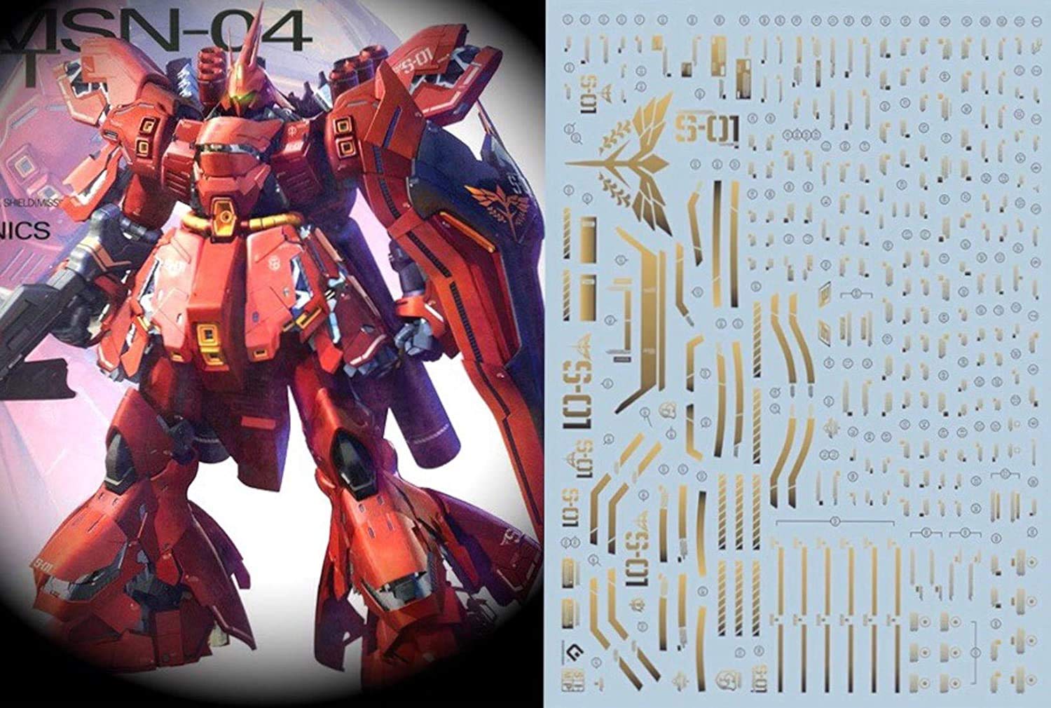 【送料無料】金メッキ!! HG RG MG PG RE HiRM ロボット MS ディテールアップ用水転写式デカール 色：ゴ..