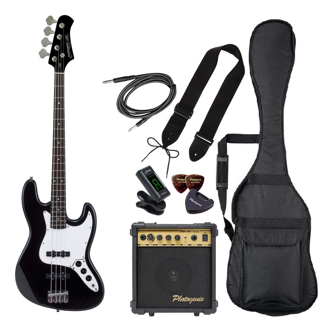 【送料無料】PhotoGenic フォトジェニック エレキベース 初心者入門ライトセット ジャズベー ...