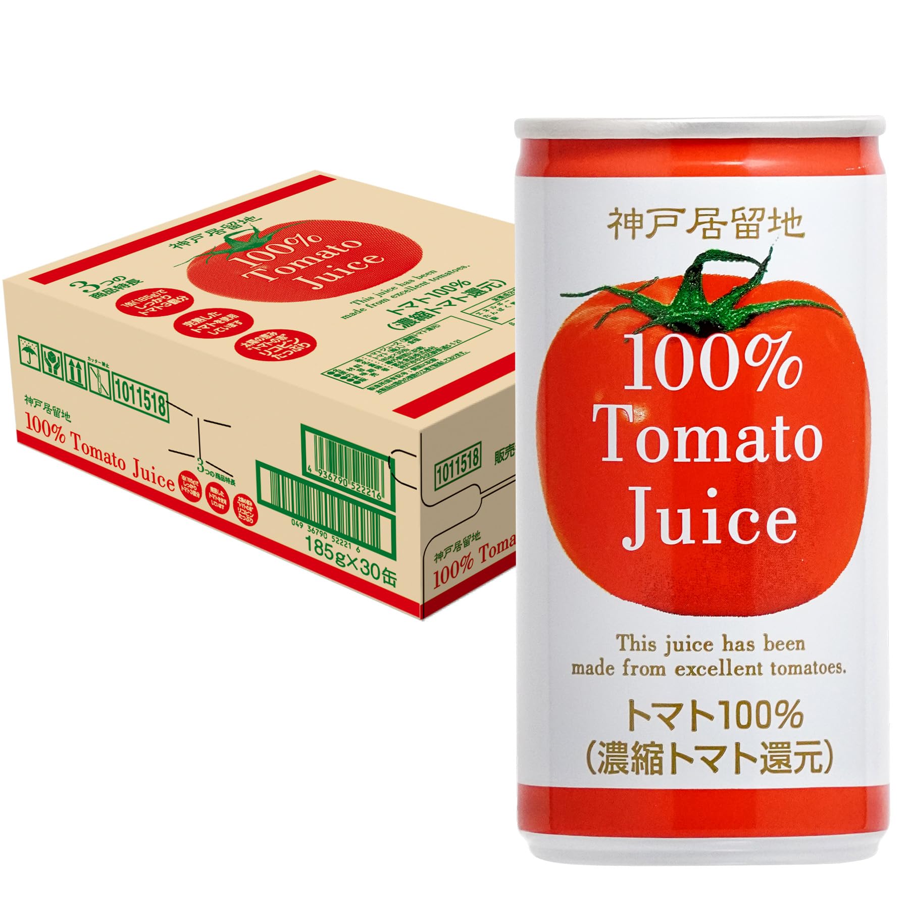 【送料無料】神戸居留地トマトジュースシリーズ サイズ：185グラム (x 30)
