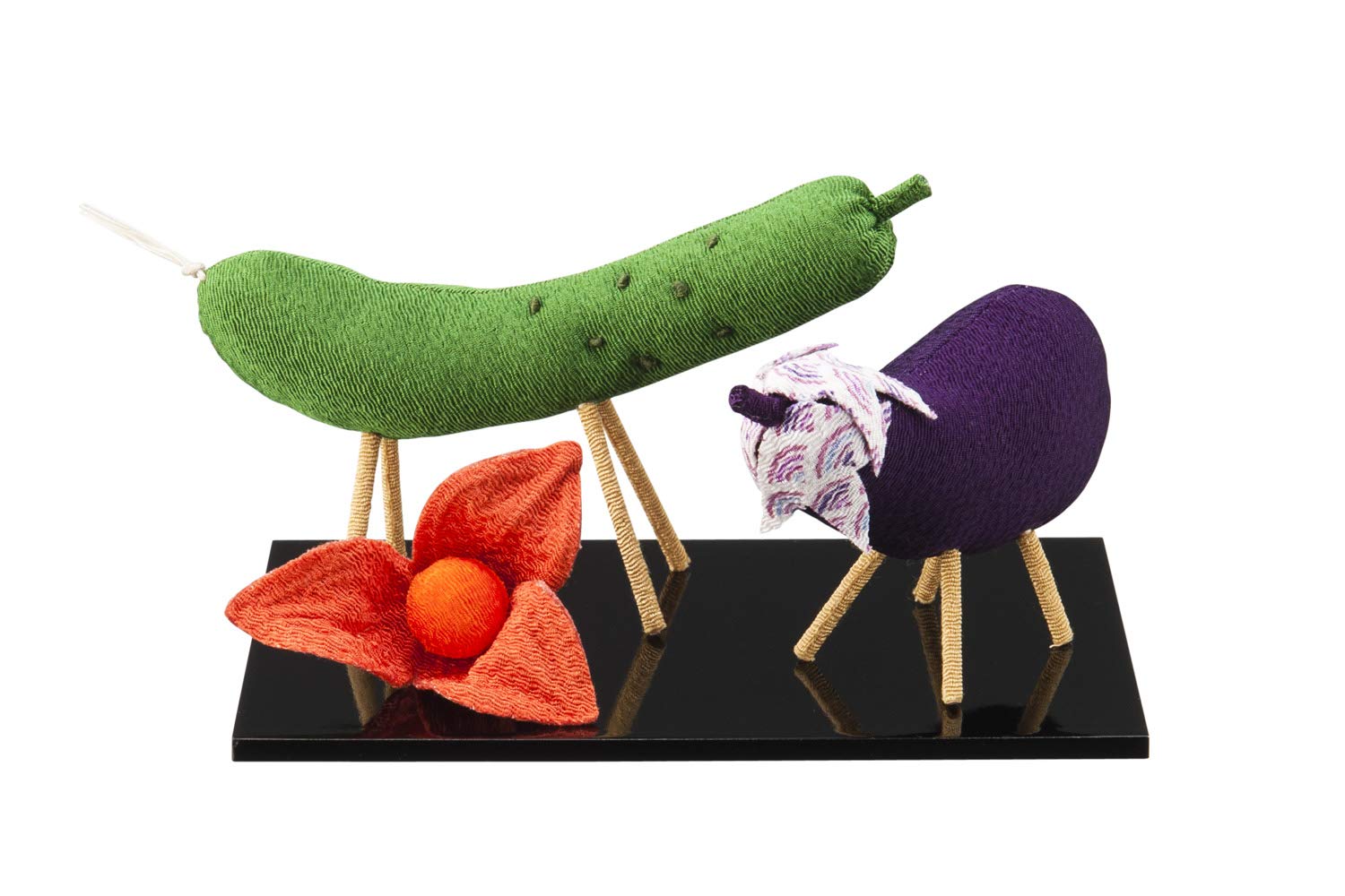 【送料無料】【お仏壇のはせがわ】 盆用品 お盆飾り ちりめん 牛馬飾り 色：スタンダード、サイズ：幅1..