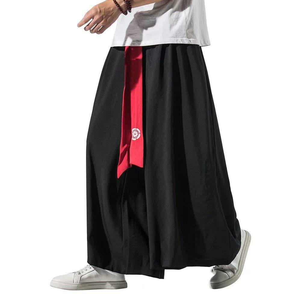 【送料無料】KOGARASI ワイドパンツ 袴パンツ メンズ ガチョウパンツ ゆったり ベルト付き 和柄 無地 ..