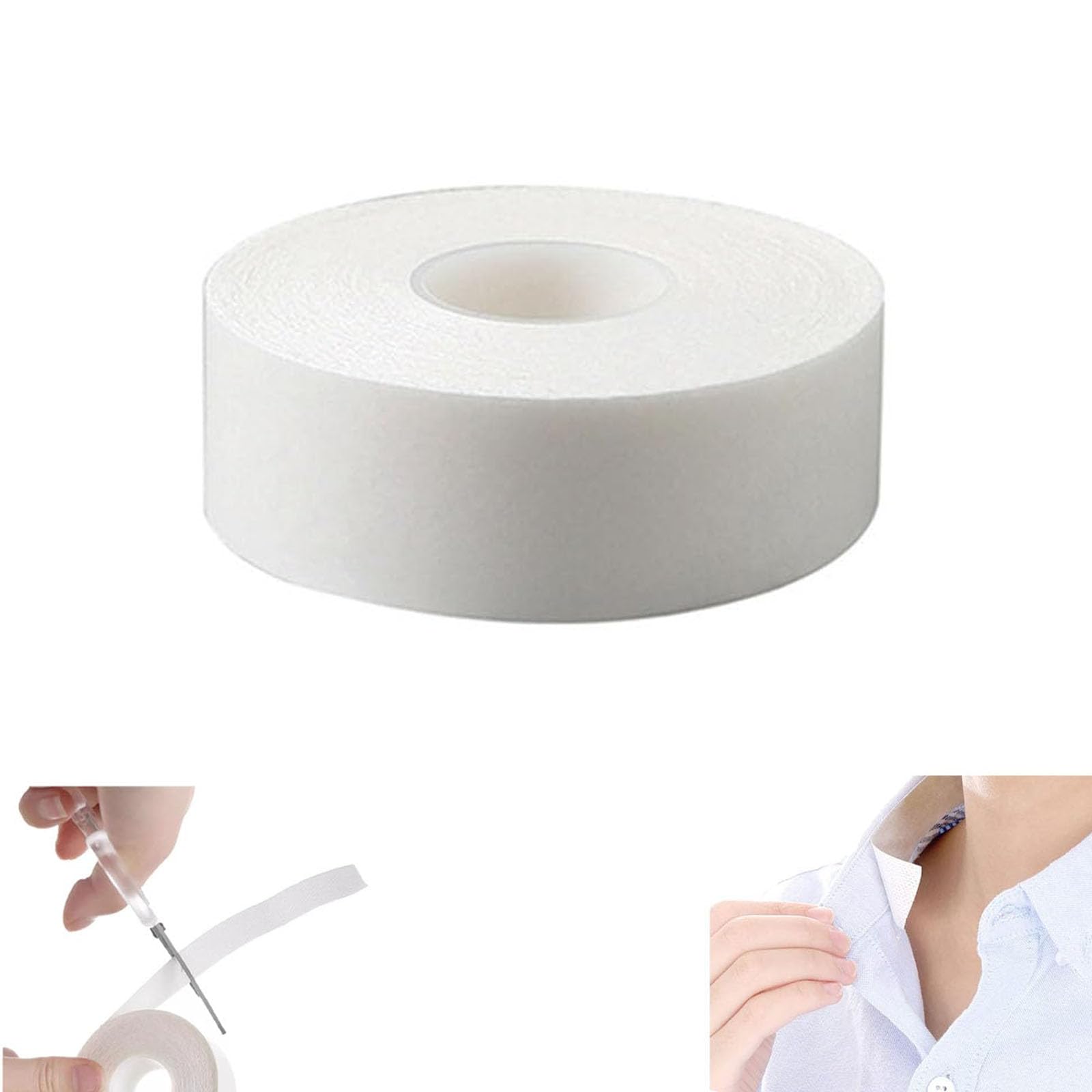 【送料無料】Mirhua 汗取りパッド 帽子 汗テープ 襟汚れ防止テープ 防臭シート 襟 袖 帽子 額 よごれガードテープ 汗吸収 袖口や襟の皮脂汚れを防止 不織布 無香料 使い捨て 男女兼用 長8m 色：1巻入り