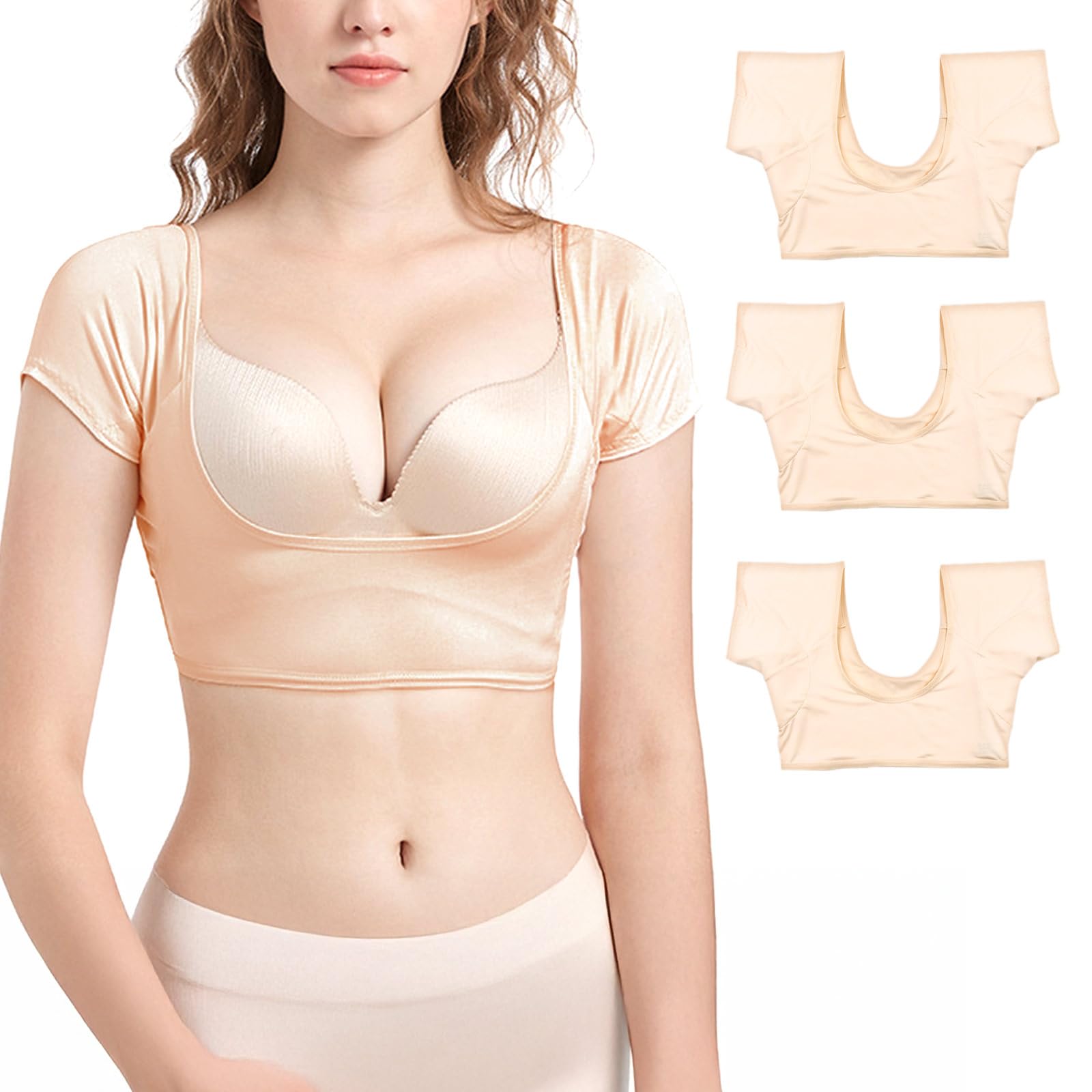 【送料無料】[ミタス] インナーシャツ 脇汗インナー 同色3枚セット 汗取りインナー 汗染み防止 脇汗パ..